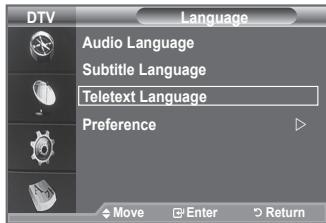 DTV Language Audio Language Subtitle Language Teletext Language Preference Move Enter Return