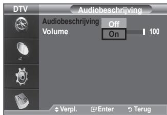 DTV Audiobeschrijving Volume Off On 100 Verpl. Enter Terug