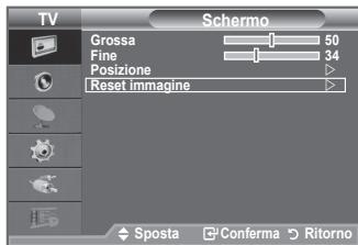 TV Schermo Grossa 50 Fine 34 Posizione Reset immagine Sposta Conferma Ritorno