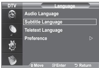 DTV Language Audio Language Subtitle Language Teletext Language Preference Move Enter Return