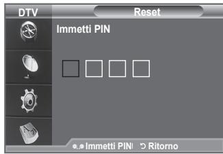DTV Reset Immetti PIN a.à Immetti PIN > Ritorno