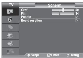 TV Scherm Grof 50 Fijn 34 Positie Beeld resetten Verpi. Enter Terug