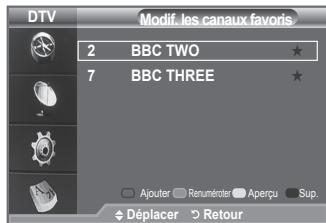 DTV 2 BBC TWO ★ 7 BBC THREE ★ Ajouter Renumerter Aperçu Sup. Déplacer Retour