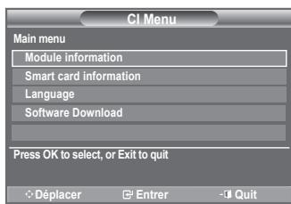 SAMSUNG LE19A656 - Cela aide l'utilisateur à sélectionner un élément du menu pris en charge par CAM. - 1