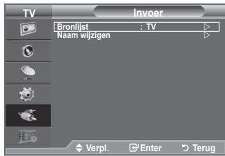 TV Bronlijst : TV Naam wijzigen Verpl. Enter Terug