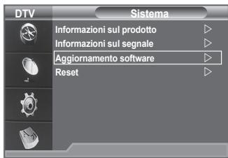 DTV Sistema Informazioni sul prodotto Informazioni sul segnale Aggiornamento software Reset