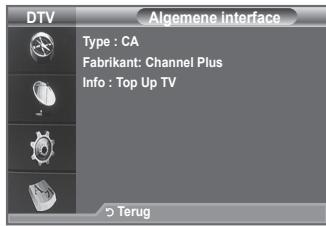 DTV Algemene interface Type : CA Fabrikant: Channel Plus Info : Top Up TV Terug