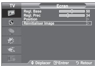 TV Ecran Regl. Base 50 Regl. Prec 34 Position Reinitialiser Image Déplacer Entrer Retour