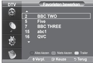 DTV 2 BBC TWO 5 Five 7 BBC THREE 15 abc1 16 QVC Alles kiezen Niets kiezen Trailer Verpl. Keuze Terug