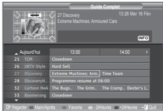 Guide Complet 27 Discovery Extreme Machines: Armoured Cars 13.28 Mar 16 Fev INFO Aujourd'hui 13:00 14:00 25 TCM Closedown 26 UKTV Style Hard Sell 27 Discovery Extreme Machines: Arm Time Team 28 Discovery... Programmes resume at 06:00 52 Cartoon Nwk The Bugs... The Grim... The Cramp... Dexter's L... 53 Boomerang Closedown Regarder Main/Aprés Favoris >24Heures +24Heures -Quit