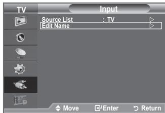 TV Source List : TV Edit Name Move Enter Return