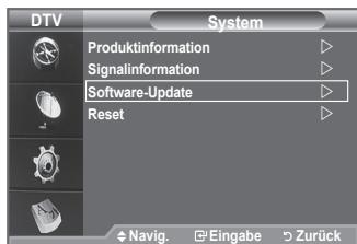 DTV System Produktinformation Signalinformation Software-Update Reset Navig. Eingabe Zurück