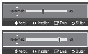 Helderheid 45 Verpl. Instellen Enter Sluiten Helderheid 80 Verpl. Instellen Enter Sluiten