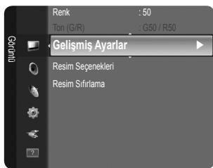 Renk : 50 Ton (G/R) : G50 / R50 Geriolo Gelişmiş Ayarlar Resim Seçenekleri Resim Sifirlama