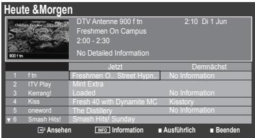 Heute &Morgen DTV Antenne 900 f tn 2:10 Di 1 Jun Freshmen On Campus 2:00 - 2:30 No Detailed Information Jetzt Demnächst 1 f tn Freshmen O... Street Hypn... No Information 2 ITV Play Mint Extra Loaded No Information 3 Kerrang! Fresh 40 with Dynamite MC Kestory 4 Kiss Oneword The Distillery No Information 5 Smooth Hits! Smash Hits! Sunday Ansehen News Information Ausführlich Beenden