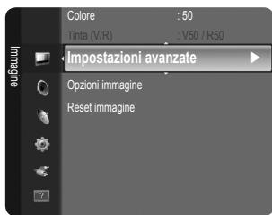 Colore : 50 Tinta (V/R) : V50 / R50 Impostazioni avanzate Opzioni immagine Reset immagine