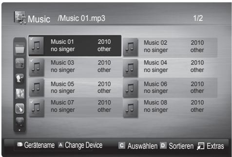 SAMSUNG LE22C350D1W - Abspielen einer Video/Musik/Fotodateigruppe - 1