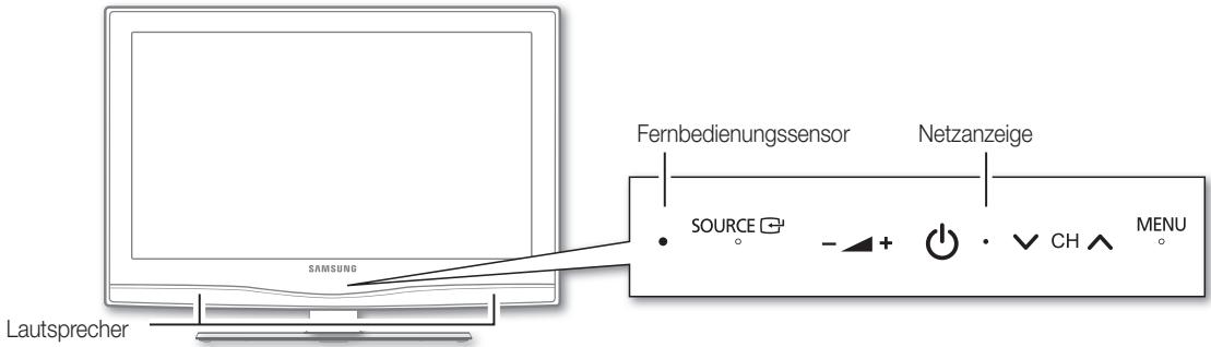Fernbedienungssensor Netzanzeige SOURCE - + + CH MENU Lautsprecher