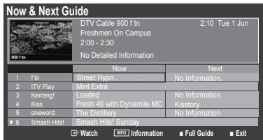 SAMSUNG LE22C430C4W - Using the Now &amp; Next Guide / Full Guide - 1