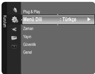 Plug & Play Menü Dili : Türkçe Zaman Yayın Güvenlik Genel