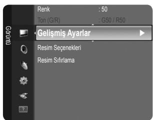 Renk : 50 Ton (G/R) : G50 / R50 Gelişmiş Ayarlar Resim Seçenekleri Resim Sifirlama
