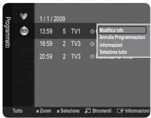 SAMSUNG LE32B350F1W - Menu Elenco canali Opzione (in Programmato) - 1