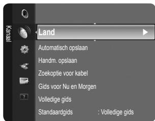 VOLTAGE Land Automatisch opslaan Handm. opslaan Zoekopitie voor kabel Gids voor Nu en Morgen Volledige gids Standaardgids : Volledige gids