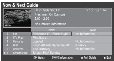 SAMSUNG LE32B460 - Using the Now & Next Guide / Full Guide - 1