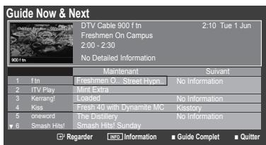 SAMSUNG LE32B460 - Utilisation du Guide Now & Next / Guide Complet - 1