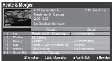 SAMSUNG LE32B460 - Verwenden des Heute & Morgen / Ausführlich - 1