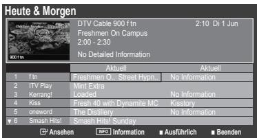 SAMSUNG LE32B530P7W - Verwenden des Heute & Morgen / Ausführlich - 1