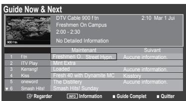 SAMSUNG LE32B530P7W - Utilisation du Guide Now & Next / Guide Complet - 1