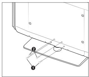 SAMSUNG LE32B530P7W - Anbringen des Standfußes - 2