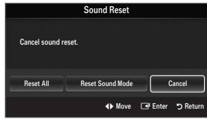 SAMSUNG LE32B551A6W - ☐ Sound Reset → Reset All / Reset Sound Mode / Cancel - 1