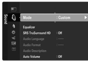 SAMSUNG LE32B551A6W - Mode → Standard / Music / Movie / Clear Voice / Custom - 1