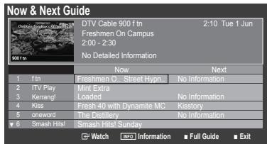SAMSUNG LE32B551A6W - Now & Next Guide / Full Guide - 1