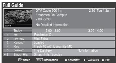 SAMSUNG LE32B551A6W - Using the Now & Next Guide / Full Guide - 2