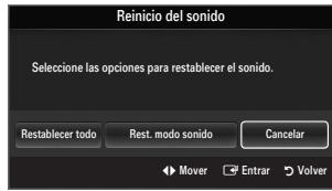 SAMSUNG LE32B551A6W - □ Reinicio del sonido → Restablecer todo/Rest. modo sonido/Cancelar - 1