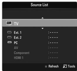 SAMSUNG LE32B551A6W - TV / Ext.1 / Ext.2 / AV / Component / PC / HDMI1 / HDMI2 / HDMI3/DVI / HDMI4 - 1