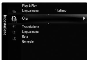Plug & Play Lingua menu : Italiano Ora Trasmissione Lingua menu Rete Generale