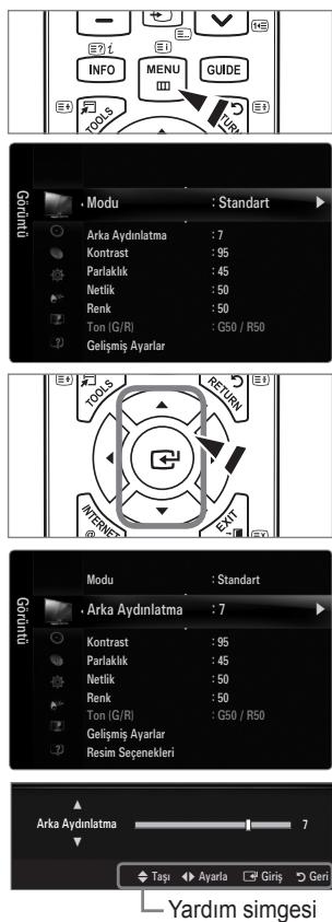Modu : Standart Arka Aydinlatma : 7 Kontrast : 95 Parlaklik : 45 Netlik : 50 Renk : 50 Ton (G/R) : G50 / R50 Gelişmiş Ayarlar Modu : Standart Arka Aydinlatma : 7 Kontrast : 95 Parlaklik : 45 Netlik : 50 Renk : 50 Ton (G/R) : G50 / R50 Gelişmiş Ayarlar Resim Sepenekleri Yardım simgesi