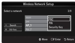 SAMSUNG LE32B652 - Connecting WPS (Wi-Fi Protected Setup) - 1