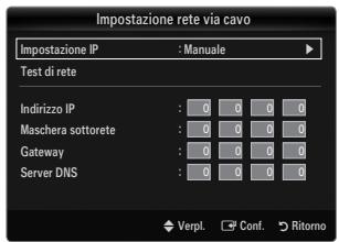 SAMSUNG LE32B653T5P - Impostazione rete via cavo - Manuale - 1
