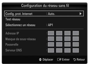 SAMSUNG LE32B653T5P - Configuration du réseau sans fil-Auto. - 1