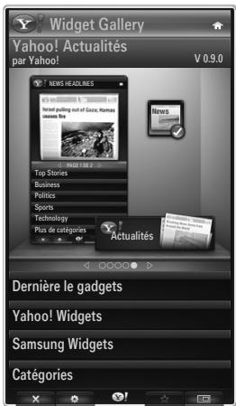 SAMSUNG LE32B653T5P - Utilisation de la galerie de widgets Yahoo!® - 1