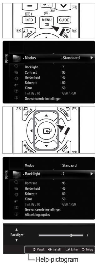 SAMSUNG LE32B653T5P - Met het schermmenu werken - 1