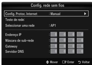 SAMSUNG LE32B653T5P - Config. rede sem fios-Manual - 1