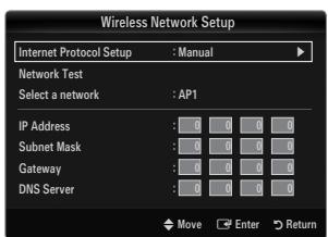 SAMSUNG LE32B653T5P - Wireless Network Setup-Manual - 1