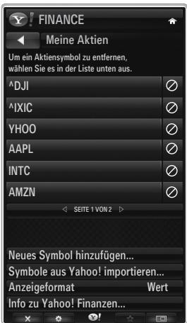 SAMSUNG LE32B653T5P - Verwendendes Finanz-Widget von Yahoo!® - 1