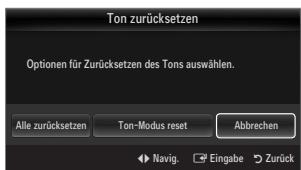 SAMSUNG LE32B653T5P - Ton zurücksetzen Alle zurücksetzen / Ton-Modus reset / Abbrechen - 1